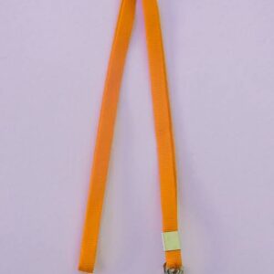 Cordão Liso para Crachá Laranja Neon (12mm)