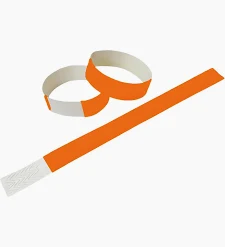 Pulseira de Identificação Tyvek Laranja (cento)